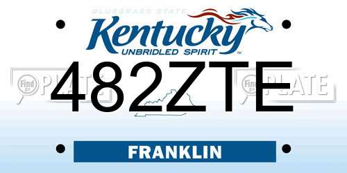 482ZTE Kentucky License Plate