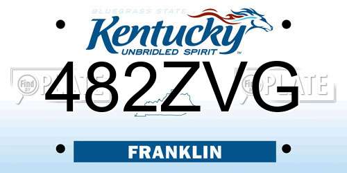 482ZVG Kentucky License Plate