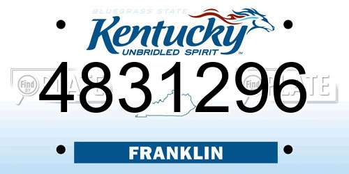 4831296 Kentucky License Plate