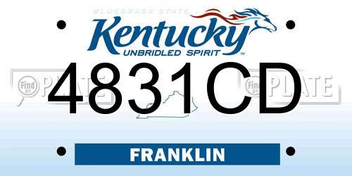 4831CD Kentucky License Plate