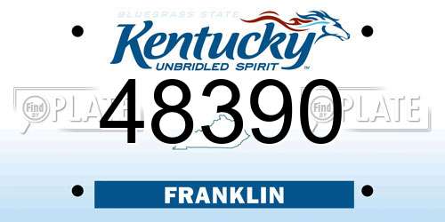 48390 Kentucky License Plate