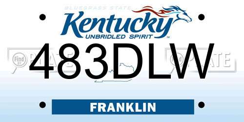483DLW Kentucky License Plate