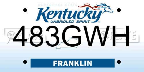 483GWH Kentucky License Plate