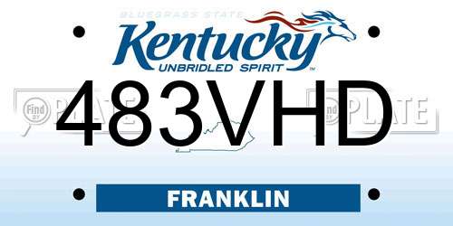 483VHD Kentucky License Plate