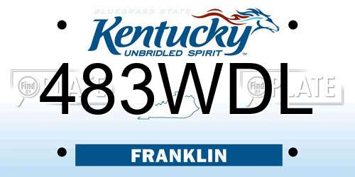 483WDL Kentucky License Plate