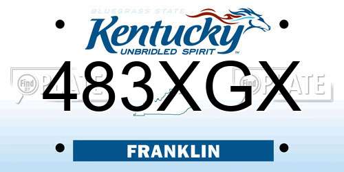 483XGX Kentucky License Plate