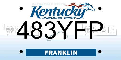 483YFP Kentucky License Plate
