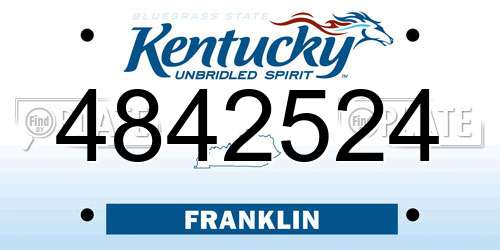 4842524 Kentucky License Plate