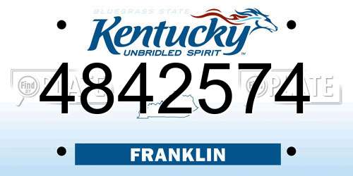 4842574 Kentucky License Plate