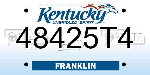 48425T4 Kentucky License Plate