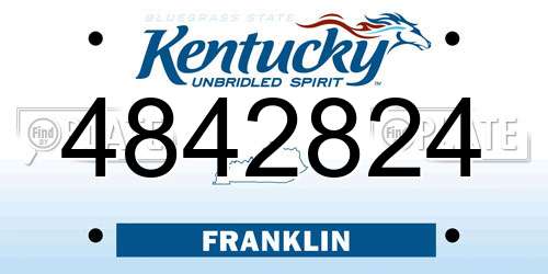 4842824 Kentucky License Plate