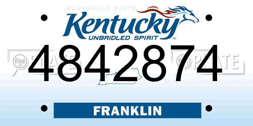 4842874 Kentucky License Plate