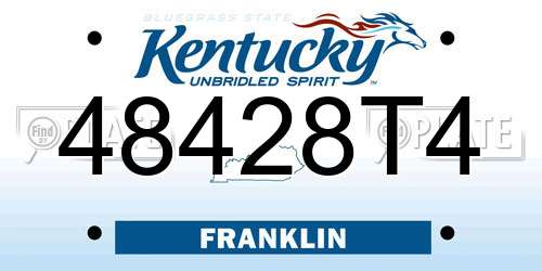 48428T4 Kentucky License Plate