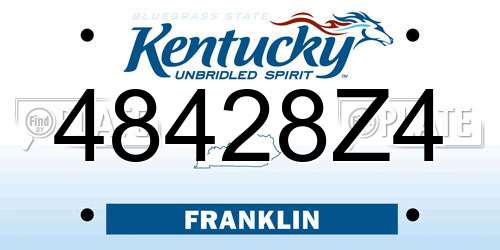 48428Z4 Kentucky License Plate
