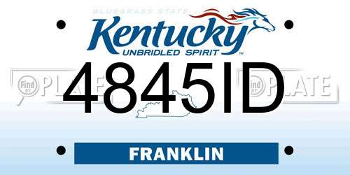 4845ID Kentucky License Plate