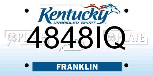 4848IQ Kentucky License Plate