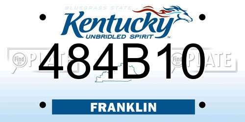 484B10 Kentucky License Plate