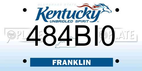 484BI0 Kentucky License Plate
