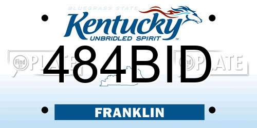 484BID Kentucky License Plate