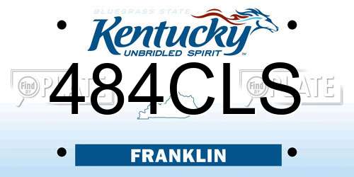 484CLS Kentucky License Plate