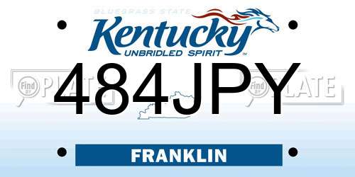 484JPY Kentucky License Plate