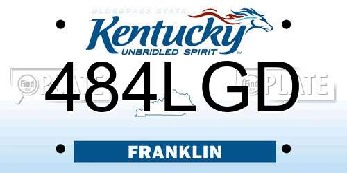 484LGD Kentucky License Plate