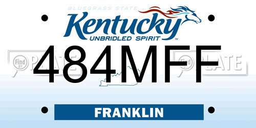 484MFF Kentucky License Plate