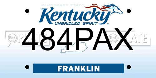 484PAX Kentucky License Plate