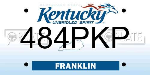 484PKP Kentucky License Plate