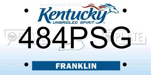 484PSG Kentucky License Plate