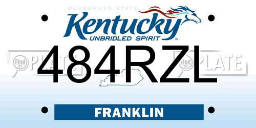484RZL Kentucky License Plate