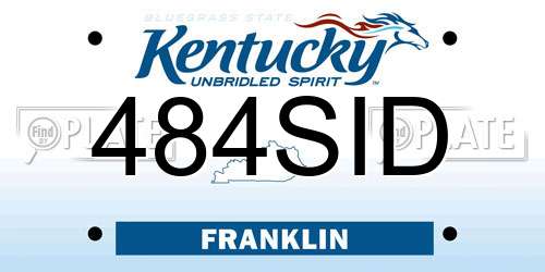 484SID Kentucky License Plate