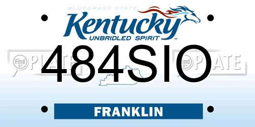 484SIO Kentucky License Plate