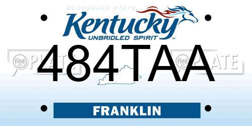 484TAA Kentucky License Plate