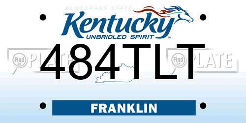 484TLT Kentucky License Plate