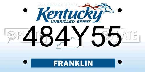 484Y55 Kentucky License Plate