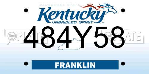 484Y58 Kentucky License Plate