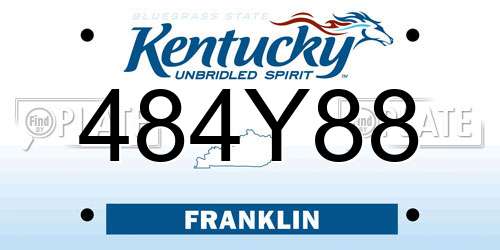 484Y88 Kentucky License Plate