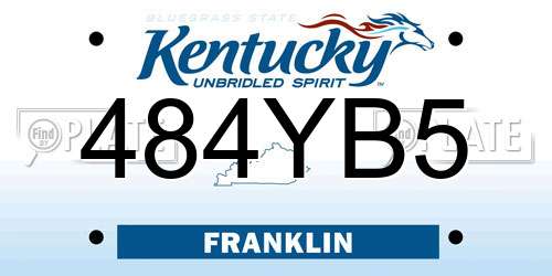 484YB5 Kentucky License Plate