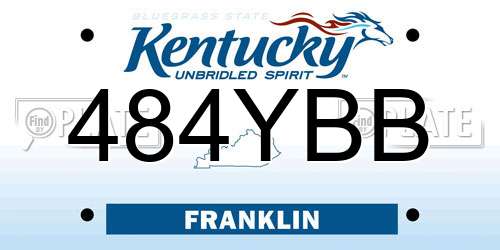 484YBB Kentucky License Plate