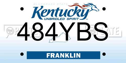 484YBS Kentucky License Plate