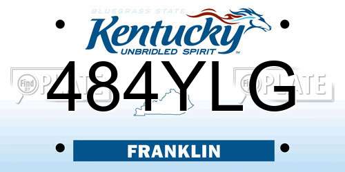 484YLG Kentucky License Plate