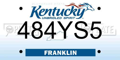 484YS5 Kentucky License Plate