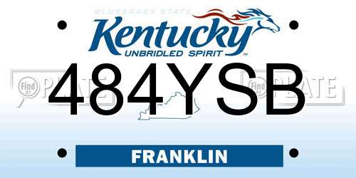 484YSB Kentucky License Plate