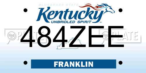 484ZEE Kentucky License Plate