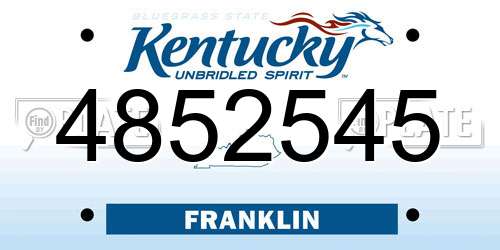 4852545 Kentucky License Plate