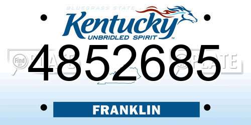 4852685 Kentucky License Plate