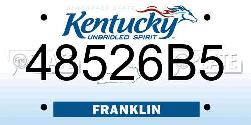 48526B5 Kentucky License Plate