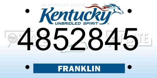 4852845 Kentucky License Plate