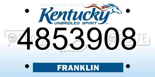 4853908 Kentucky License Plate